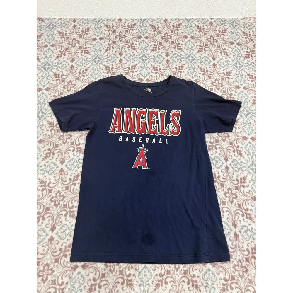 MLB Los Angeles Angels Baseball T-Shirt Navy Blue Youth XL 14/16 Graphic Tee